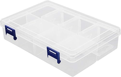 Bettomshin Caja de almacenamiento de componentes de PP 7.87 x 5.12 x 1.77 pulgadas, organizador de plástico, contenedor ajustable, 8 rejillas