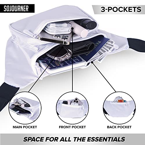 White Fanny Pack Belt Bag I Mens Fanny Packs For Women Fashionable - Crossbody Bag Bum Bag Waist Bag Waist Pack - For Halloween Costumes, For Hiking, Running, Travel, Waterproof And More #TOP4