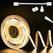 COB LED Streifen Warmweiss 2700K DC12V,PAUTIX 5m 504LEDs/M CRI90+ LED Strip Lights, led band für Zuhause Küche DIY Beleuchtungsprojekt mit 8mm Cob Verbinder(Netzteil nicht im Lieferumfang enthalten)