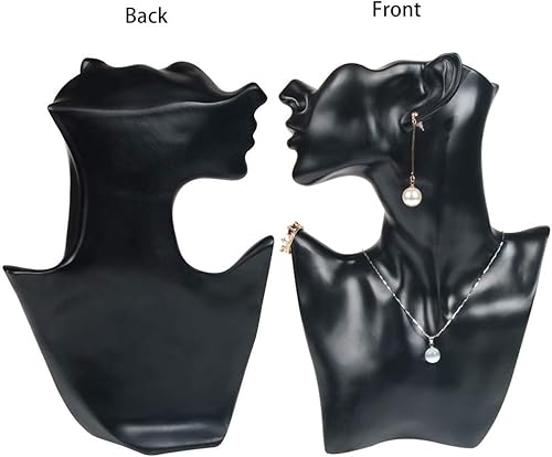 Miniatura 6 de Homeanda Colgante de resina negra, aretes, soporte de cadena, exhibición de collares y aretes, exhibiciones de joyas para espectáculos, soportes de