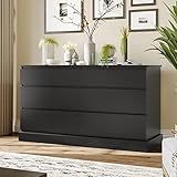 EPHEX 6 Drawer Dresser, Black Chest of Drawers, Storage Tower Clothes Organizer Closet, Double Dress