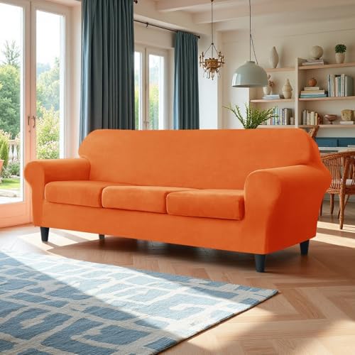 Deisy Dee Velvet Couch Covers - Stretch Soft Sofa Slipcovers