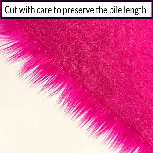 Bianna Creations | Faux Fur Fabric Ultra Soft Deluxe Plush Shaggy Squares | Craft, Sewing, Props, Costumes, Decoration (Hot Pink, 20x30 inches) - Thumbnail 3