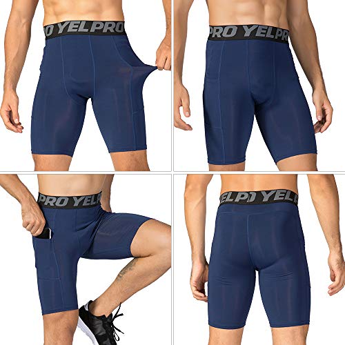 Calção, Andoer Shorts de compressão masculinos com 3 calções e cuecas de treino ativo com bolso