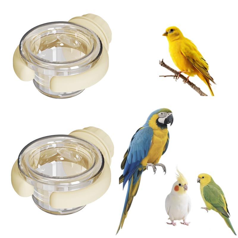 Lot de 2 gamelles pour oiseaux mangeoire inox suspendue écuelle cage perruche