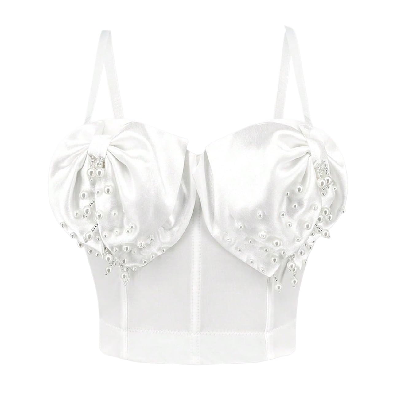 Corset blanc arête de poisson rose haut de gamme avec dos nu pour l'été