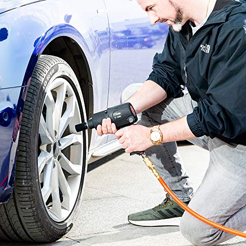 Tuzkozs 1/2" Air Impact Wrench, Heavy Duty Double Hammers Impact Gun, 520 Ft. Lb, 1/4 Inch Air Inlet, Adjustable Speeds, Matte Black, Pneumatic Tools #TOP1