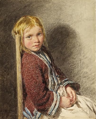 Cuadro la ragazza timida de William Henry Hunt en lienzo premium de alta fidelidad 60x90cm