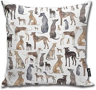 Greyhounds Wippets And Lurcher Dogs! Pillow cover Throw pillowcase Decorative Cushion Cover Gift for Birthday Wedding Couple Anniversary Graduation 18x18 inches