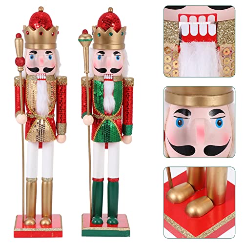 Gatuida Nutcracker Christmas Decor, 2Pcs Wooden Nutcracker Figures Large King Nutcrackers Christmas Decorations, Traditional Wood Nutcracker Décor For Festive Xmas Birthday Party Home Tables Shelves #TOP4