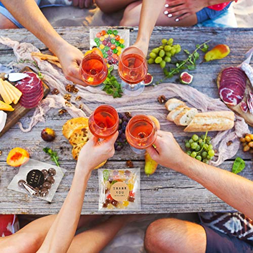 400Pcs White Polka Dot Treat Bags Self Adhesive Candy Cookie Bags, 200 Clear Cellophane Bags + 200 Thank You Sticker For Bakery Biscuit Snacks Dessert,3.94X3.94Inches #TOP5