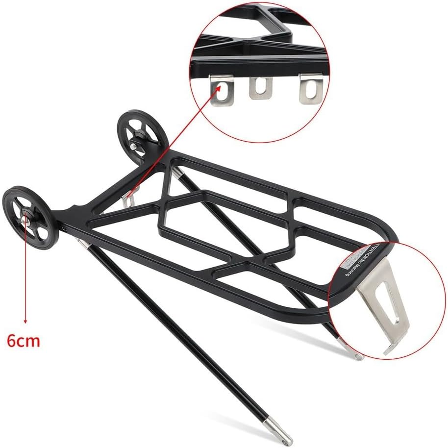 Rear Cargo Rack for Brompton Folding Bike, CNC Alloy Construction, Suitable for 3sixty United Trifold, Lightweight