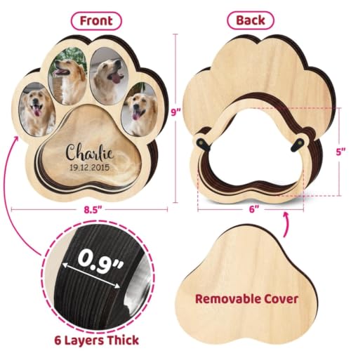 Caja de sombra conmemorativa con diseño de huella para guardar recuerdos de tu mascota 7