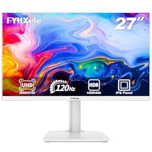 Monitor de juegos 4K de 27 pulgadas, UHD 3840 x 2160 con panel IPS rápido, 120Hz, 100% sRGB, FreeSync y G-Sync, soporte HDR 400, HDMI 2.1 y DP 1.4, montaje VESA, color blanco