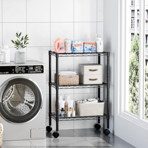 Image of DUMOS 3-Tier Metal Storage Shelves, Shelving Unit, Storage Rack, 23 inch W