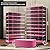 CIMLORD 9-Tier Foldable Shoe Rack for Closet Entryway 18-36Pairs, Stackable Clear Shoe Storage Boxes Organizer With Door Plastic Shoe Cabinet Bins with Lids Shoes Shelf Easy Assembly Large?Black-pink?