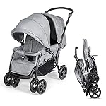 COSTWAY Geschwisterwagen klappbar, Zwillingswagen mit verstellbarer Rückenlehne & Verdeck, Reisebuggy mit Liegefunktion, Zwillingsbuggy Doppel Kinderwagen für Baby ab 6 Monate, 30 kg Belastbar