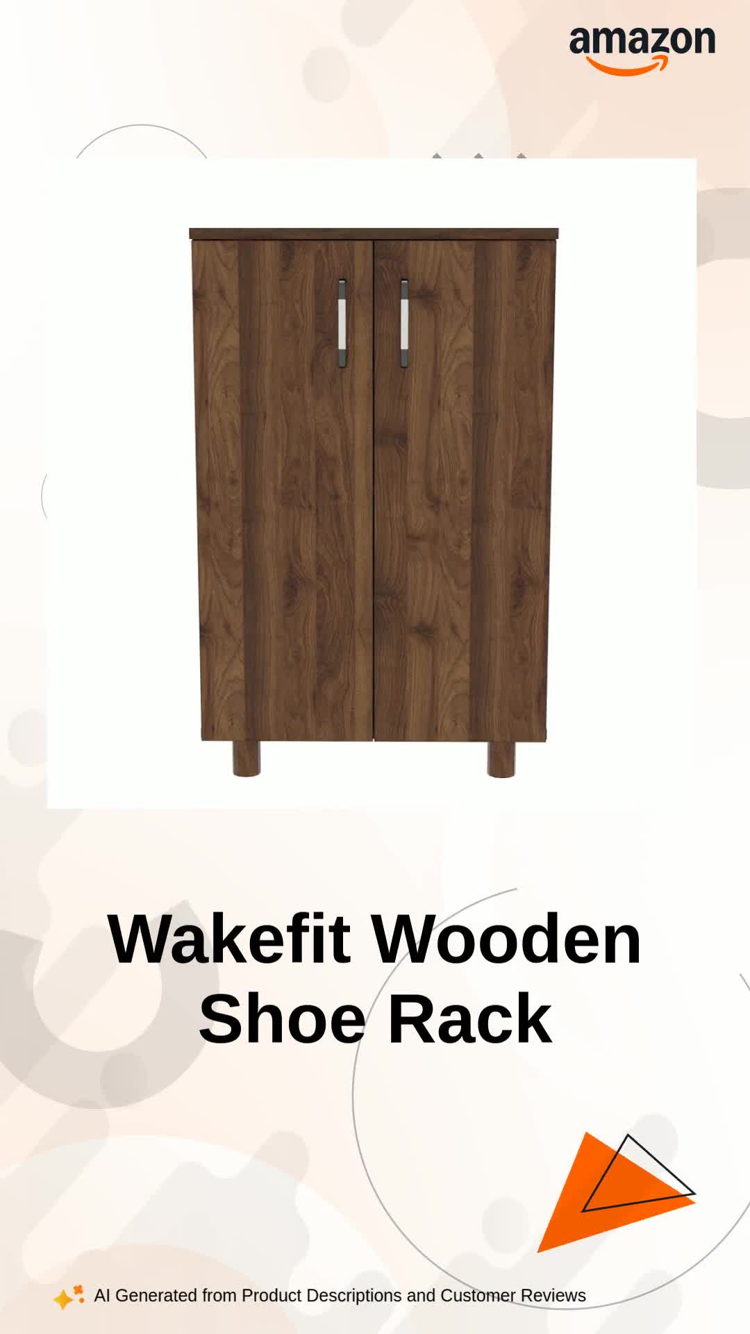 Wakefit Wooden Shoe Rack with Door | 1 Year Warranty | 2-Door