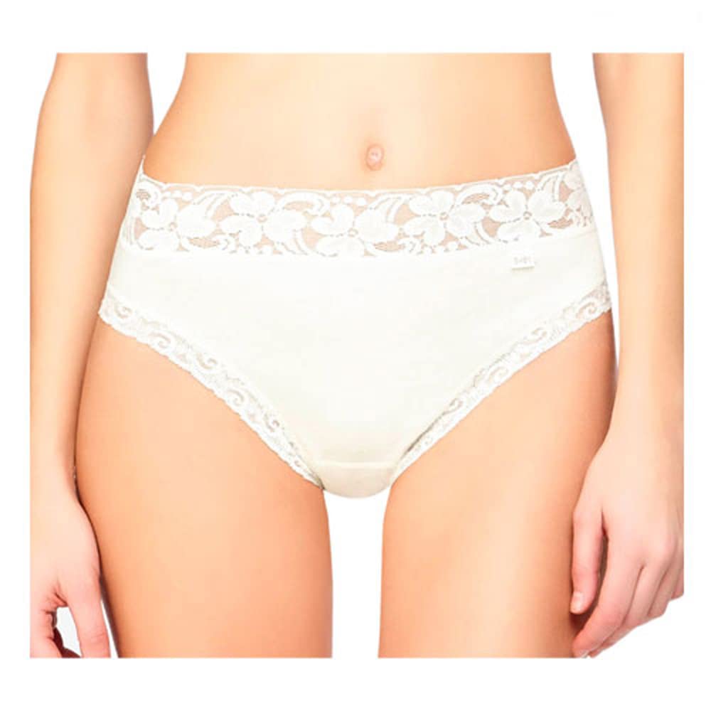 AVET - 3324 Pack de 6 Braga Mujer Alta Algodon Lycra sin Costuras y Encaje Color: Petalo Talla: M