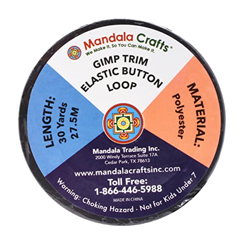 Mandala Crafts White Braid Trim With Elastic Button Loops - Button Elastic Loop For Sewing - 30 Yds Button Loop Tape Button Trim Lace For Bridal Wedding Dress Costume #TOP3