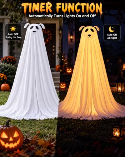 Halloween Decorations, Light Up Halloween Ghost Dog with Remote 2.5FT - image 3