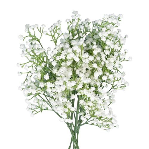 Toumett 6 Pcs Artificial Flowers,Gypsophila White Babys Brea