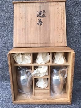 Amazon.co.jp: 本錫 錫半 錫製酒器セット 徳利 お猪口 盃 和食器