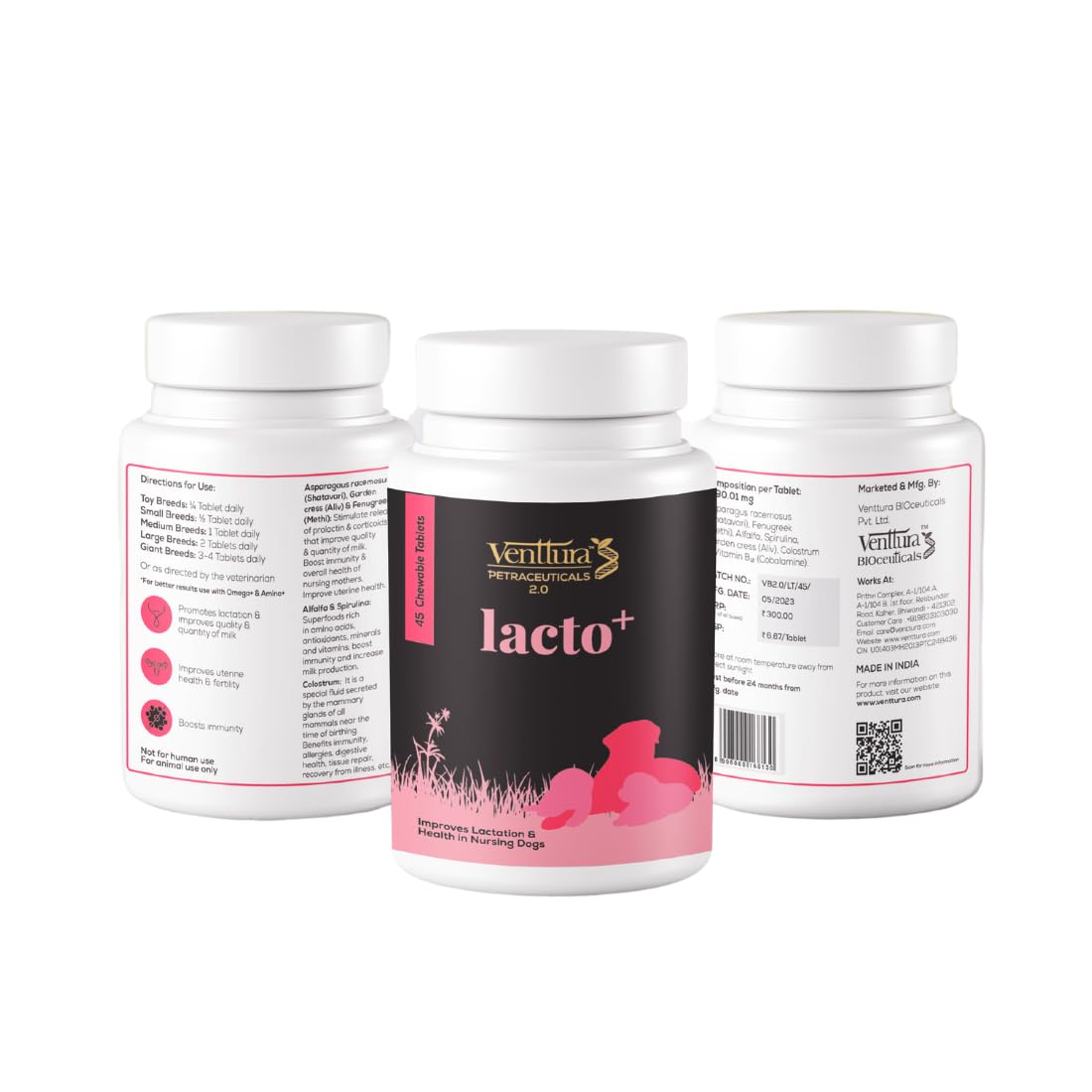 Venttura Lacto+ Chewable Tablets with Milk Boosters | Improves Lactation & Health in Nursing Pets Dogs | Dog Supplements For All Life Stages | Lactation Booster in Nursing Dogs | (90 Chewable Tablets) (B0CSJXQH2V) Amazon Price History, Amazon Price Tracker