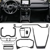 Tempsnow Interior Trim for Toyota RAV4 2019-2025 Carbon Fiber Gear Shift Panel Cover Kit