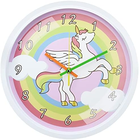 Kids Clock, Learning Clock for Kids Teaching Clock Telling Time for Boys Girls 12 inch Luminous Wall Clock for Kids Room Wall Decor Classroom Playroom Nursery Bedrooms School, Learn to Tell the Time