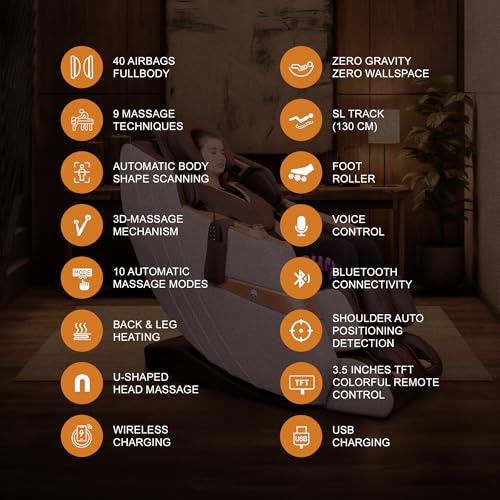Image of ARG HEALTHCARE Electric Massage Chair for Pain Relief with Head Massage 3D Chair| 40 Airbag, Body Scanner Full automatic, Zero Gravity | massage chair for home full body, 2 Year On-Site Warranty (Z80)