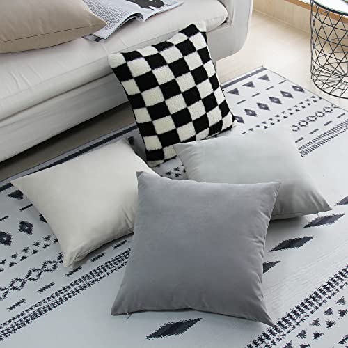 Jojusis Decorative Throw Pillow Covers Luxury Style Cushion Case Super Soft Pillowcases For Couch Bedroom Set Of 4 18 X 18 Inch Neutral Color Grey Beige Khaki #TOP3