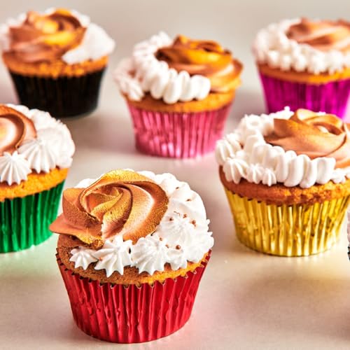 FunCakes Baking Cups Metallic Gold 48 Stück Muffin und Cupcake Förmchen Papier, Folie Backförmchen Aluminiumfolie, Perfekt für Cupcakes und Muffins - Pk/48