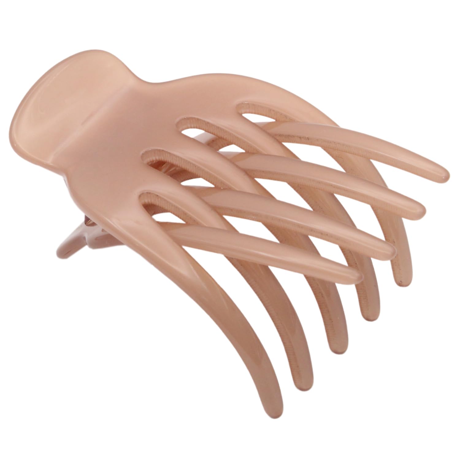 French Amie Bear Paw Glossy Golden Small 2 ¾” Celluloid Handmade Salon Hinge Side Slide Yoga Jaw Hair Claw Clip