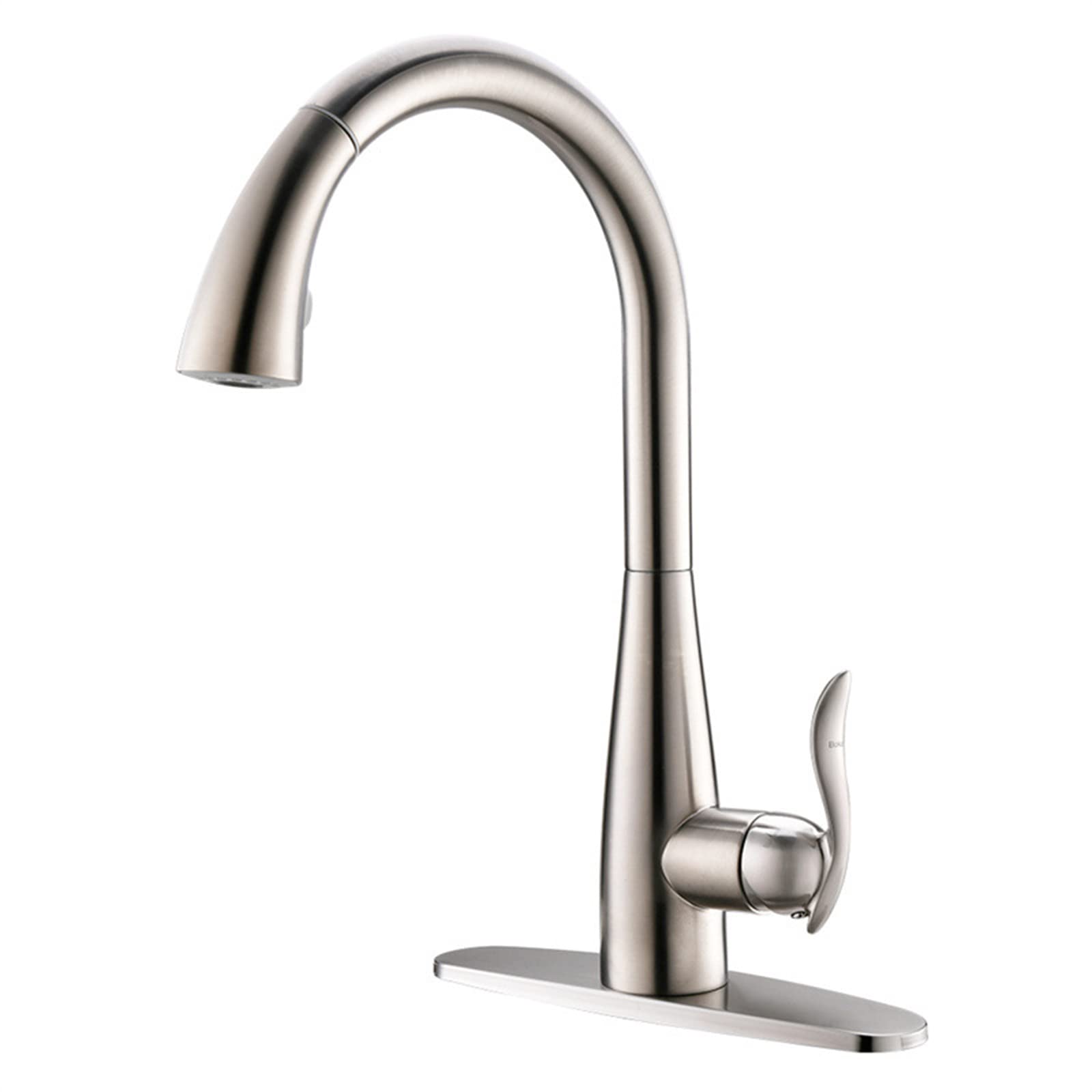ZYCHSJXA Kitchen Bath Taps Faucet Brushed Nickel Pull Down with 2 Mode Sprayer Brass Swivel Mixer Single Handle Hot and Cold Water Deck Plate