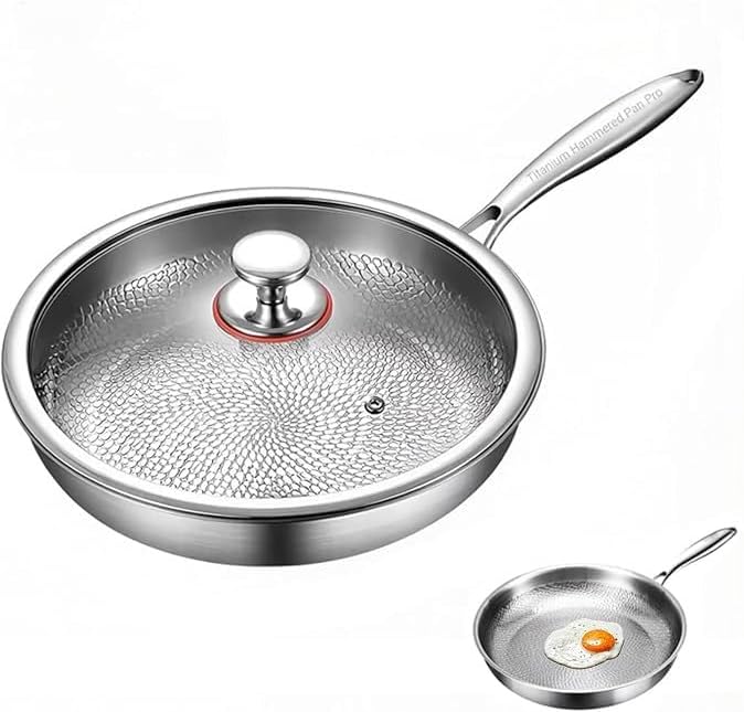 Titanium Gehamerde Pan Pro - NoTox Kitchen