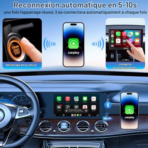 Ambesty Carplay sans Fil & Android Auto sans Fil Adaptateur 2 en 1, Adaptateur Wireless Carplay, Convertit Android Auto/Filaire, Plug and Play, pour Les Voitures avec AA – vue 8