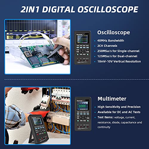 Image of Hantek 2C42 Handheld Oscilloscope Multimeter 2 in 1 Multi-Functions Tester 2CH+DMM 40MHz Digital Oscilloscope