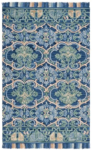 SAFAVIEH Blossom 5' x 8' Navy/Green Rug