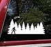 Minglewood Trading Black - Bigfoot in Treeline V2 Vinyl Decal - Pine Trees Forest PNW Sasquatch - Die Cut Sticker - 25w x 10h inches