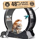 Nordic Beast 48'' XL Cat Wheel – Safe, Quiet & Stable Exercise Wheel for Large Indoor Cats up to 45 lbs – 15.7'' Extra-Wide Surface Fits 2 Cats Side by Side & Prevents Wobbling, 1-Year Warranty
