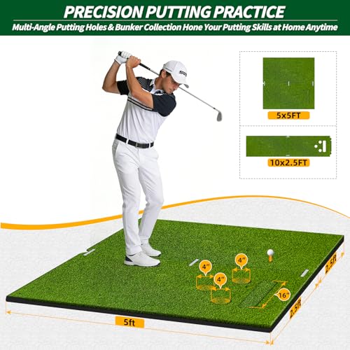 WICTTISPOSI 5x5ft Dual-Mode Golf Mat