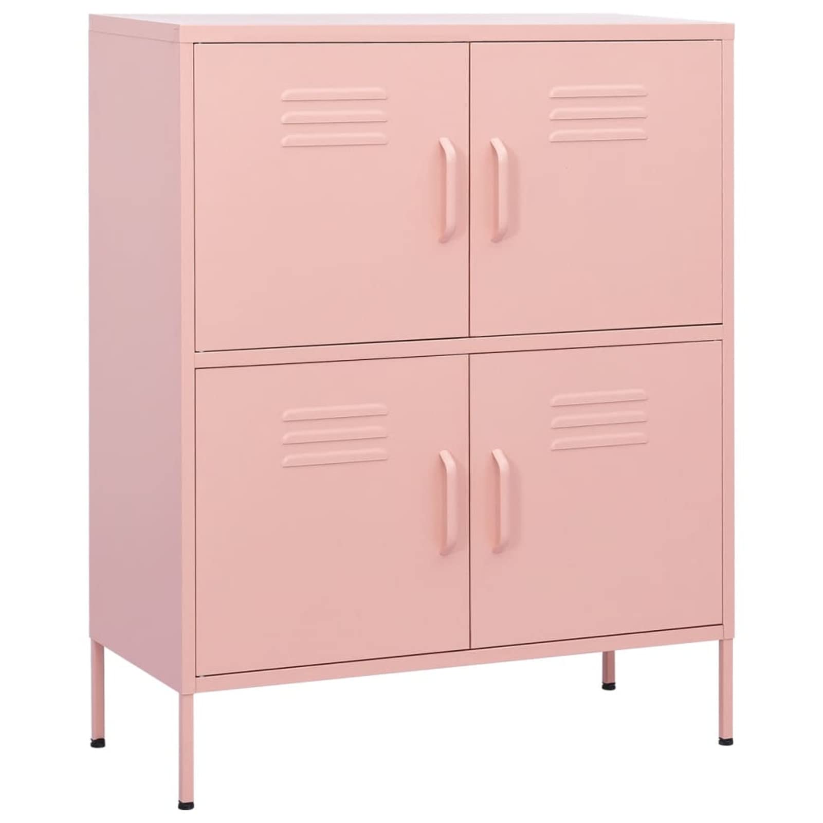 ZEYUAN Lagerschrank, Flurschrank, Putzschrank, Besenschrank, Aktenschrank, Schrank Schmal, Aufbewahrungsschrank, Vorratsschrank, Rosa 80x35x101,5 cm Stahl