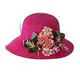 LianMengMVP Schal Traktor Baby Junge Sonnenhut Sommerhut Kinder Blume Mädchen Strohhüte atmungsaktive Hut Kinderhut Kleines Halstuch Damen (Hot Pink, One Size)