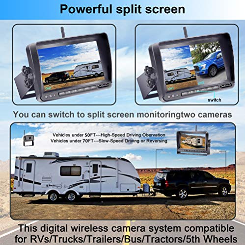 image for LeeKooLuu FHD 1080P Digital Wireless 2 Backup Cameras for RVs/Travel T