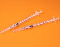 Vista 2 de Jeringas de 1 cc/ml con aguja de 0.5 pulgadas desechables cada una envuelta individualmente, paquete de 20 (0.0 fl oz-27G-20pcs-RL)