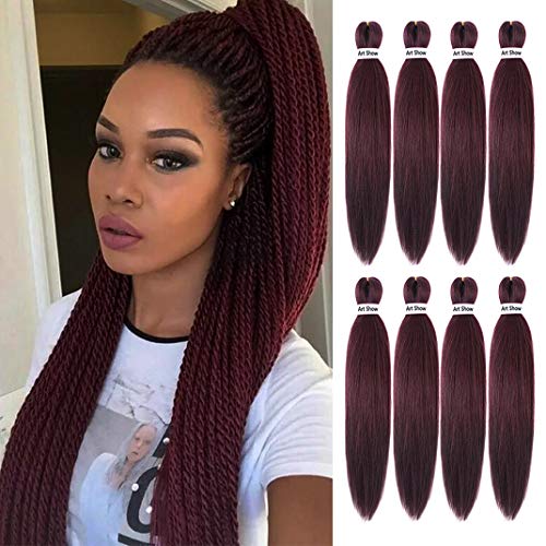 Pre Stretched Braiding Hair 26" Yaki Texture Braid Hair Extensions 8Pcs/Lot Mixed Color Hot Water Setting Crochet Twist Hair (99j)