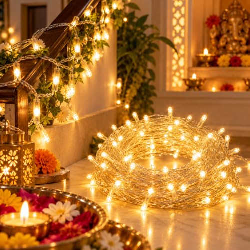 Yuvraj 12m Diwali Light Warm White for Diwali, Christmas & Home Decoration | Pack of 1 Deal