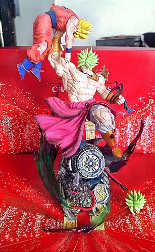 BLASPO Dragon Ball Z Figura de colección, Broly vs Goku, Combate Épico, Estatua de PVC, 28 cm Dragones Ball z Broly vs Goku Estado Colección Juguete Manga Anime 28cm PVC