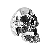 Anillos de acero inoxidable para hombre y mujer con diseño gótico punk de calaveras